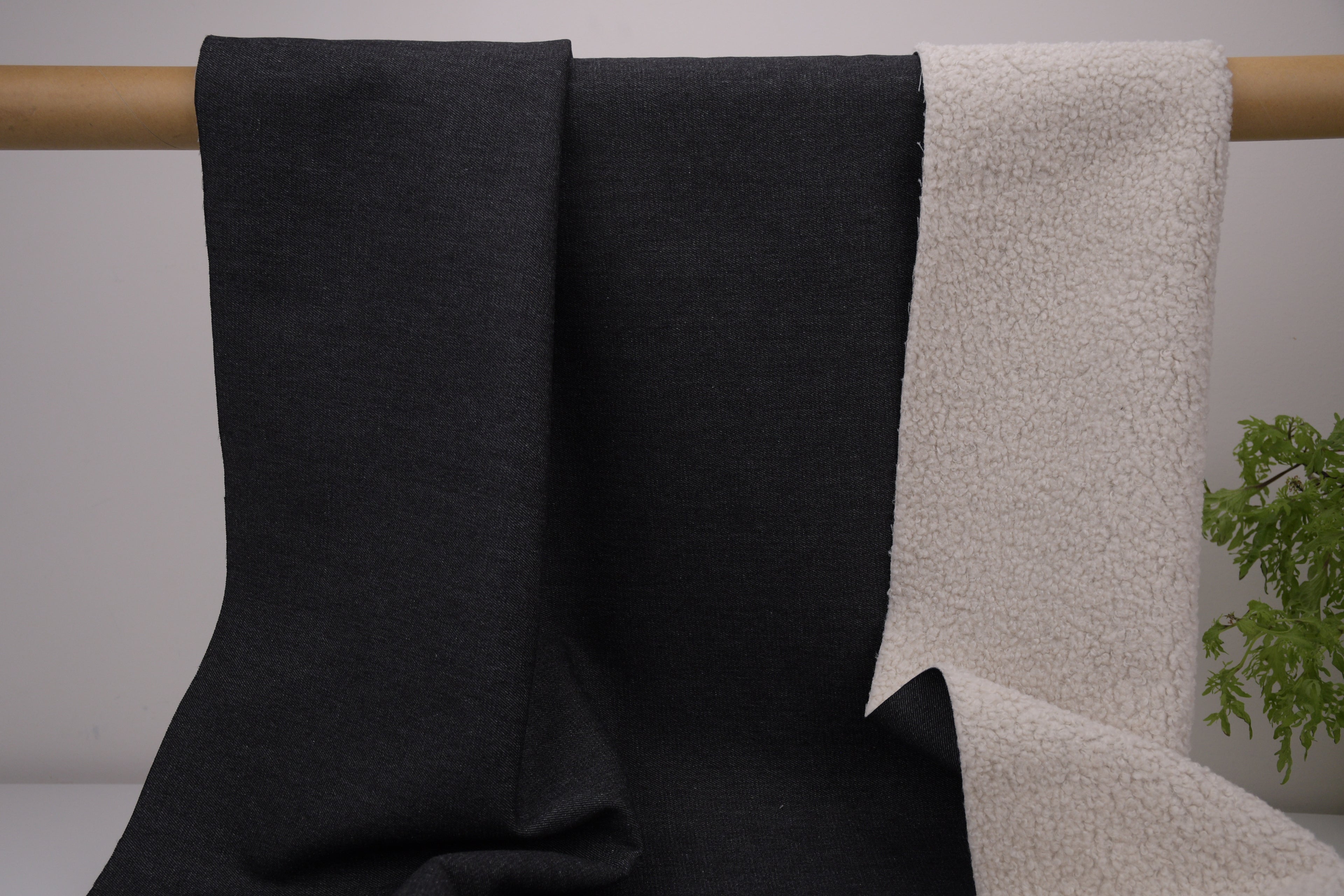 Denim Teddy Sherpa Fleece Fabric - Black