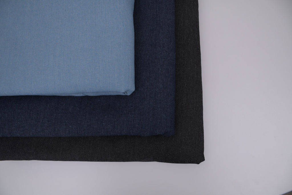 Denim Teddy Sherpa Fleece Fabric - Light Blue