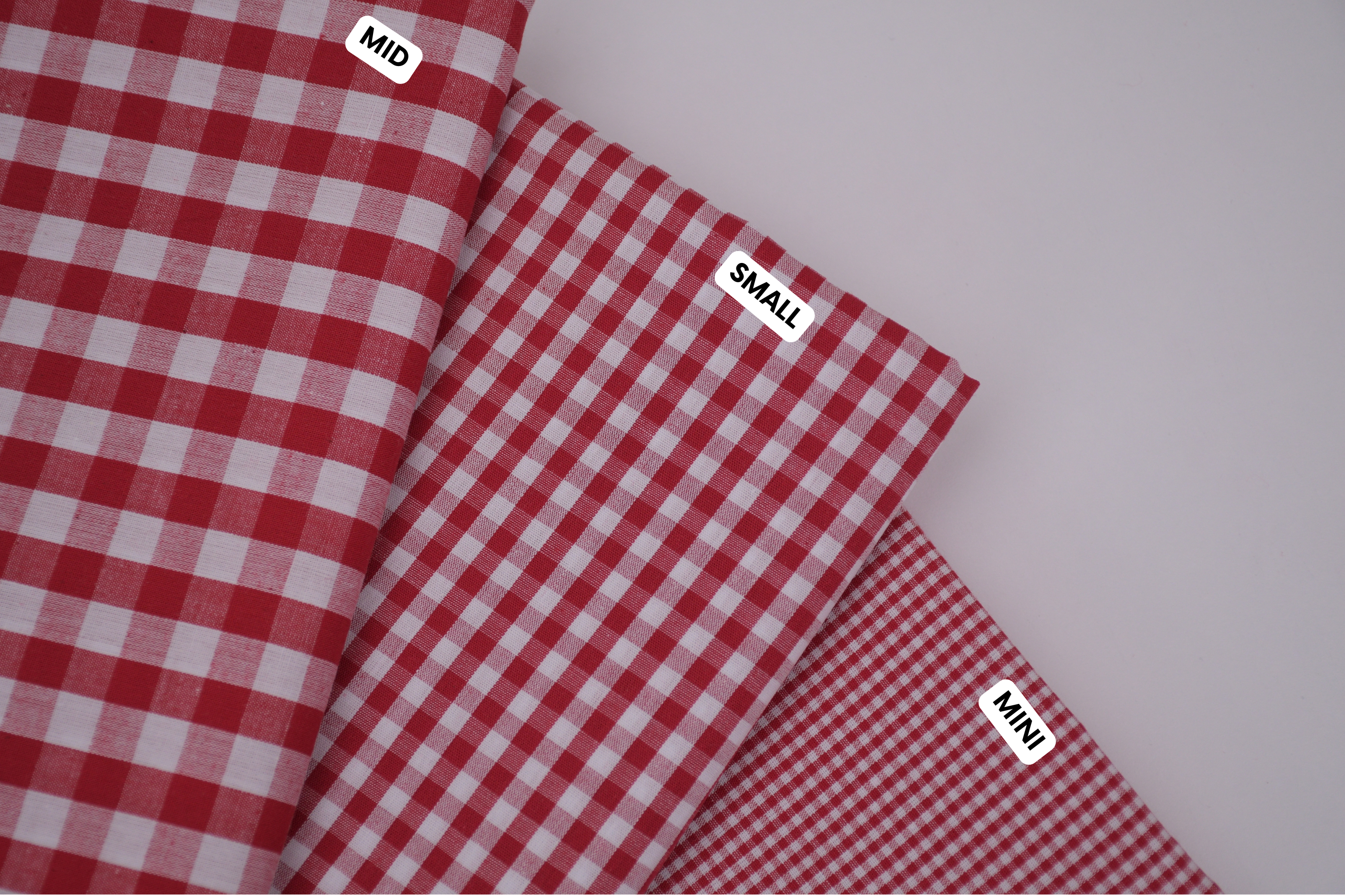 Gingham Checks Yarn-Dyed Cotton Fabric -  Heritage Red