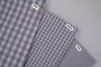 Gingham Checks Yarn-Dyed Cotton Fabric -  Pebble Grey
