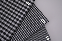Gingham Checks Yarn-Dyed Cotton Fabric - Black