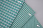 Gingham Checks Yarn-Dyed Cotton Fabric - Aqua Green