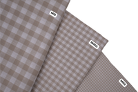Gingham Checks Yarn-Dyed Cotton Fabric - Almond