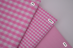 Gingham Checks Yarn-Dyed Cotton Fabric -  Peony Pink