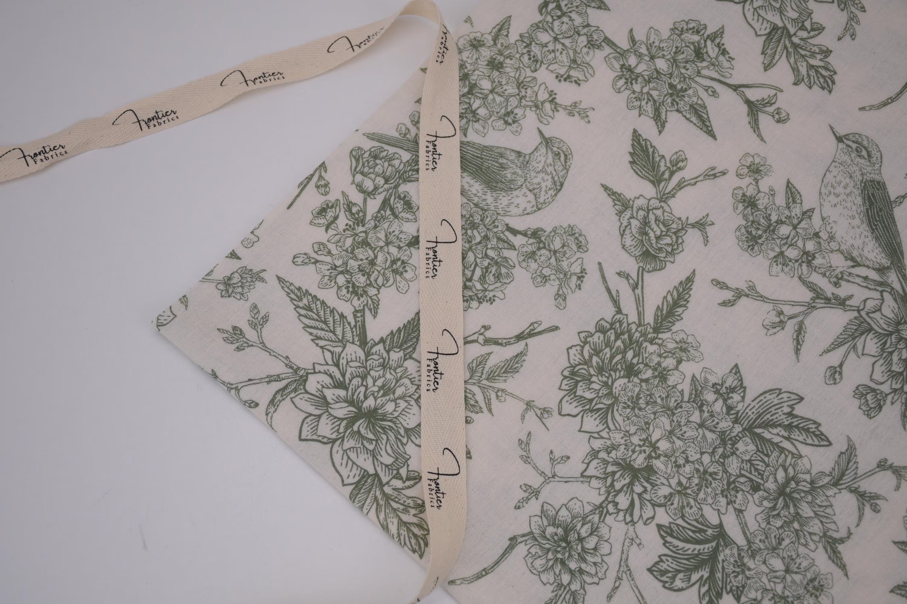 Lovers Nest Toile 100% Cotton Muslin Double Gauze Print - Forest Green