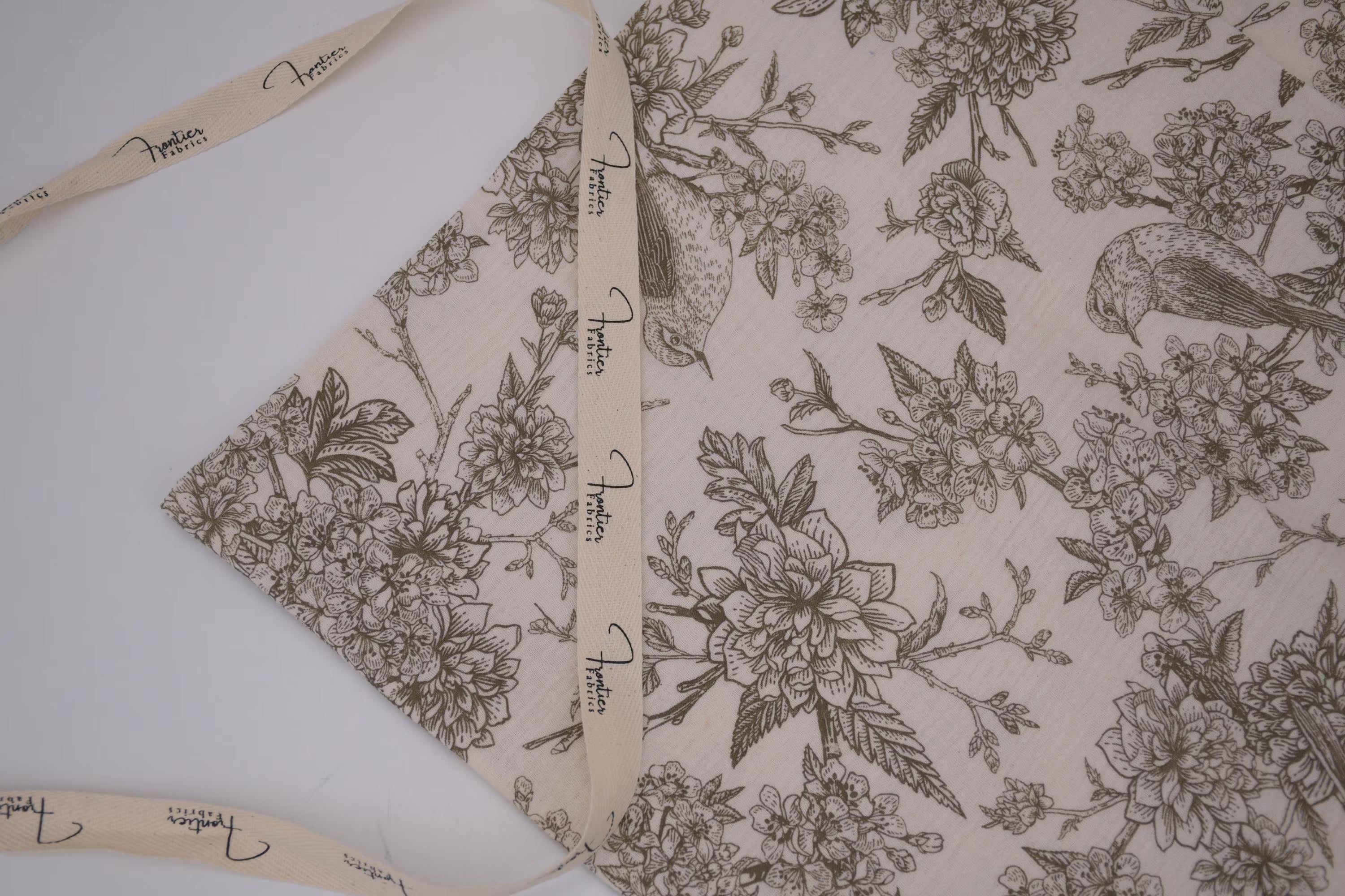 Lovers Nest Toile 100% Cotton Muslin Double Gauze Print - Dune Khaki